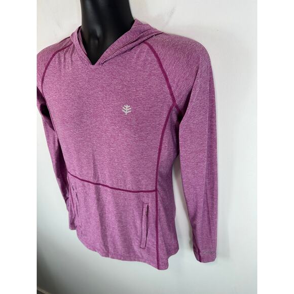 Coolibar Hoodie Purple Heather Small UPF 50 Sun Protection Ltweight Breathable - Picture 10 of 12